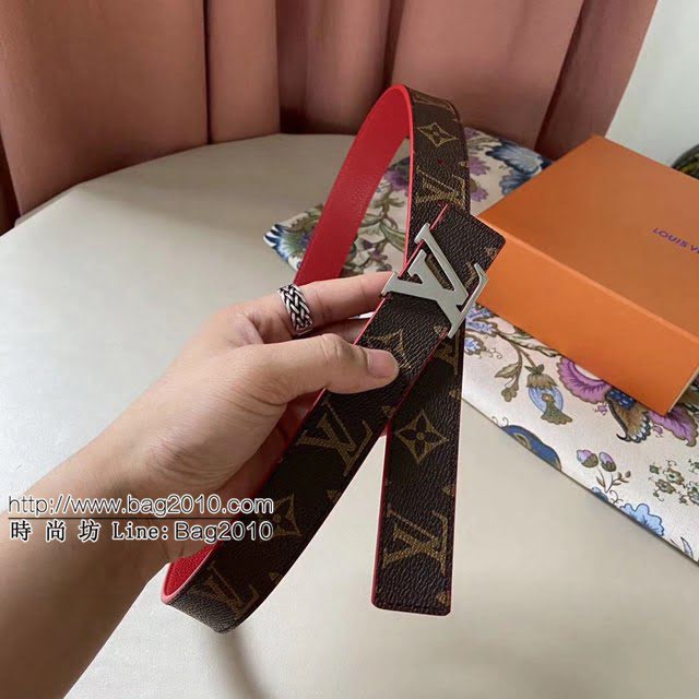 LV新款女士皮帶 路易威登Initiales雙面小牛皮腰帶  jjp1234